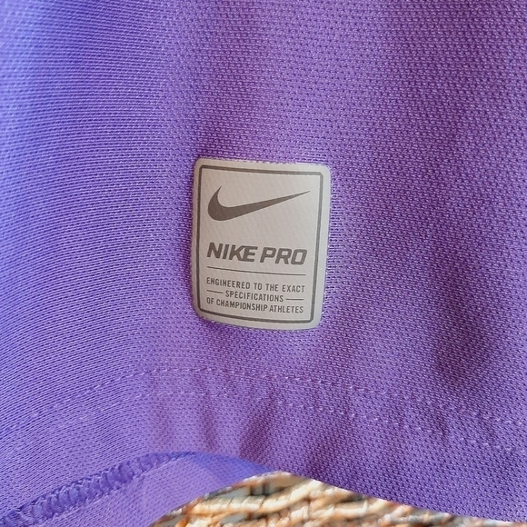 Nike Pro XXL Dri Fit Compression Short Sleeve Athletic Tee Shirt Purple … - Picture 5 of 8